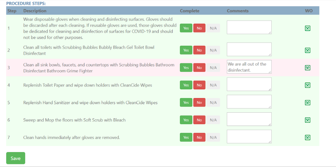 screenshot of ML Work Orders